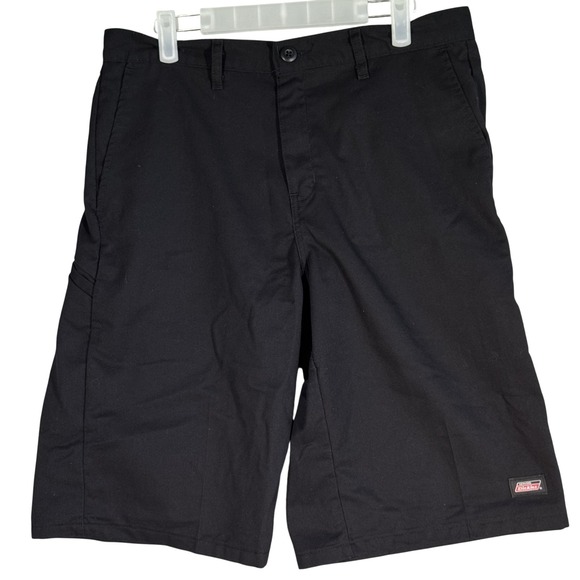 Dickies Shorts Mens 34 Black Workwear Utility Flat Front Polyester Cotton Blend - Picture 1 of 7